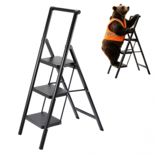 Takira Step Ladder,with Non-Slip Steps,400lbs Capacity,Suitable for A Variety of Uses (Black).