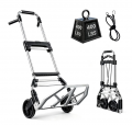 Takira Folding Hand Truck Dolly ,400LBS Capacity Portable Cart with 3 Stage Telescoping Handle and 7 Inch Rubber Wheels for Moving,Travel,Office Use.