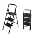 Takira 3 Step Ladder,Folding Step Stool with Wide Anti-Slip Pedal & Convenient Handrail,Multi-Use for Home & Office,Black.