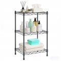 Takira 3 Tier Storage Shelves,Ideal for Compact Spaces,Bathroom Shelves and Storage Unit,Black.