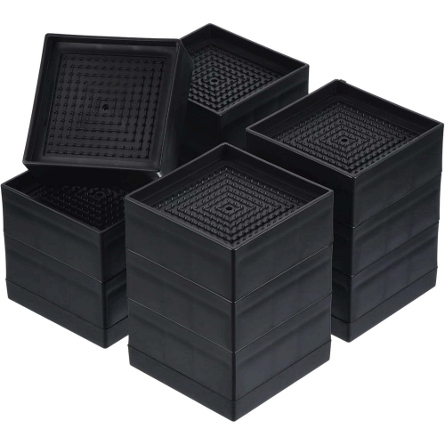 Takira Bed Risers Heavy-Duty,4 Pack,Adjustable Height Edge-Wrapped Design Suitable for Desk Legs,Sofas.