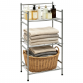 Takira Bathroom Storage Shelf,3 Tier Metal Towel Rack Freestanding for Kitchen Storage（Silver）